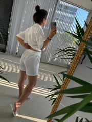 Zr Model Floş Keten Beyaz Takım