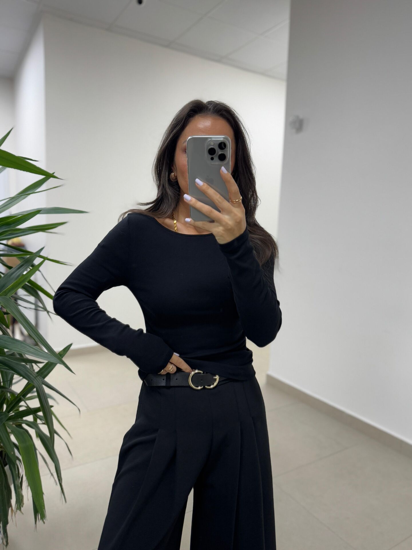 Dv 31401 Bel Drape Detaylı Siyah Bluz