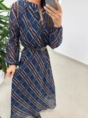 Mc 5093 Laci Reglan Kol Ekose Elbise