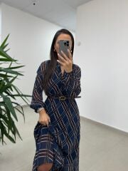 Mc 5093 Laci Reglan Kol Ekose Elbise