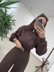 Fp 51323 Gold Fermuarlı Kahve Modal Takım