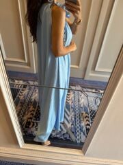 My 3807 Bebe Mavi Krinkıl  Elbise