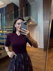 Km 4623 Vatkalı V Yaka Mürdüm Body Suit