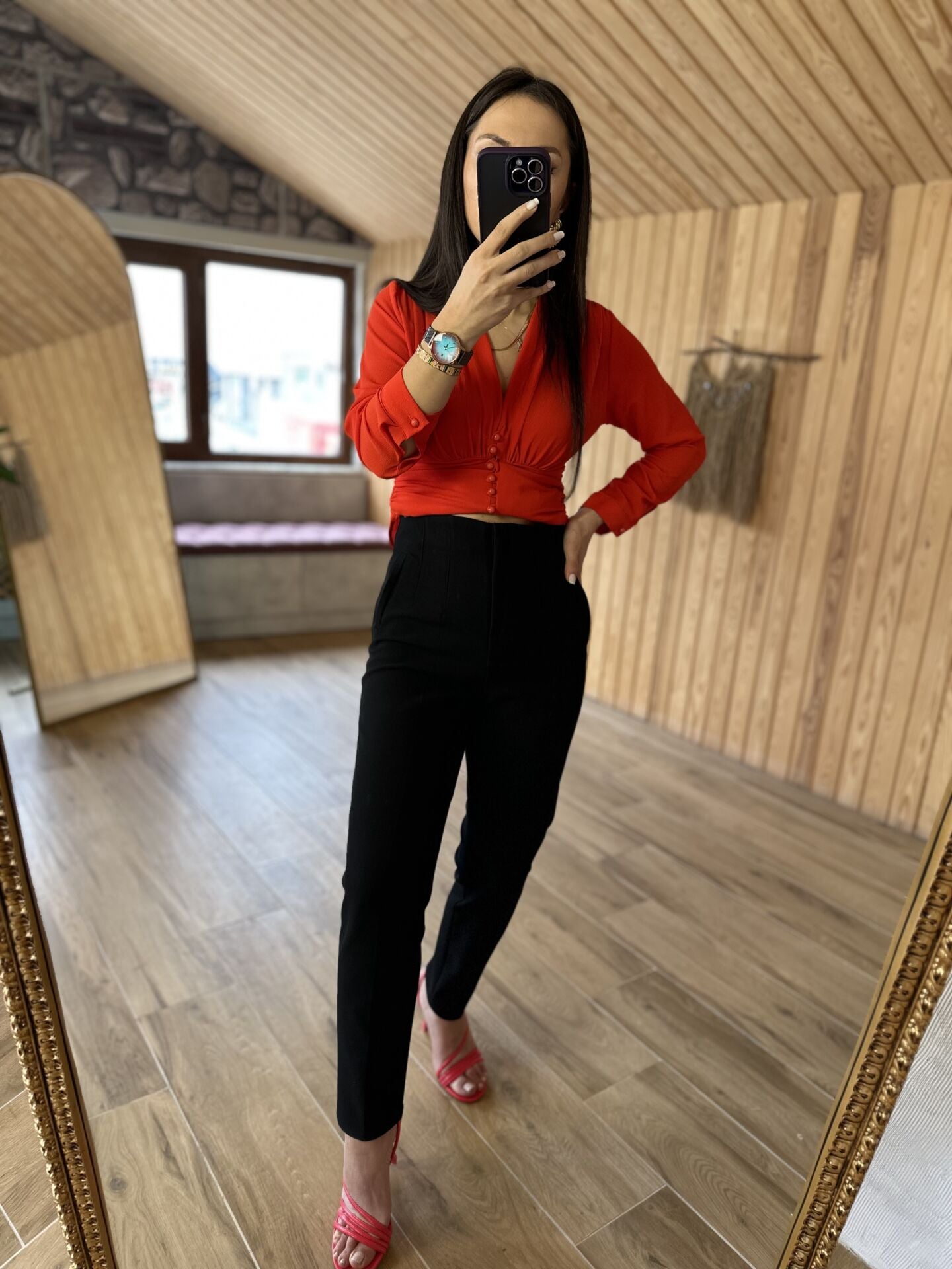 Siyah flatolu pantolon