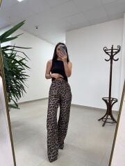 Fp 51257 Leopar Desenli Palazzo Pantolon