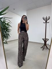 Fp 51257 Leopar Desenli Palazzo Pantolon