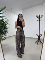 Fp 51257 Leopar Desenli Palazzo Pantolon