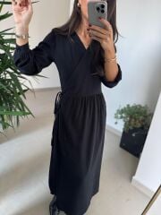 Dr 8542 Tasarım M. Mara Anvelop Siyah Elbise