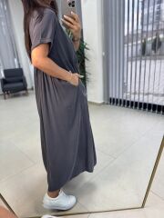 Dr 8350 Bohem Tensel Antrasit Elbise