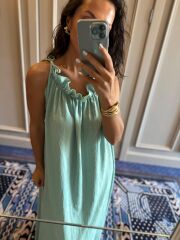 My 3807 Su Yeşli Krinkıl  Elbise