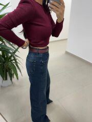 Spt 1071 Dökümlü Yeşil Tint Pantolon