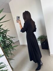 Dr 8542 Tasarım M. Mara Anvelop Siyah Elbise