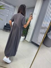 Dr 8350 Bohem Tensel Antrasit Elbise