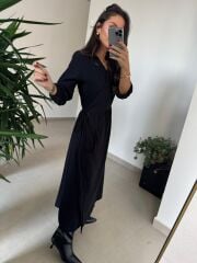 Dr 8542 Tasarım M. Mara Anvelop Siyah Elbise