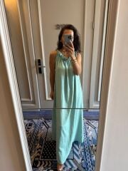 My 3807 Su Yeşli Krinkıl  Elbise