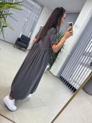 Dr 8350 Bohem Tensel Antrasit Elbise