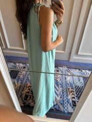 My 3807 Su Yeşli Krinkıl  Elbise