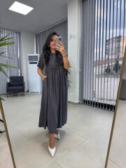 Dr 8350 Bohem Tensel Antrasit Elbise