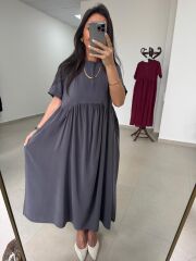 Dr 8350 Bohem Tensel Duman Elbise