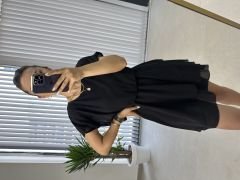 Bluz detaylı siyah şifon elbise