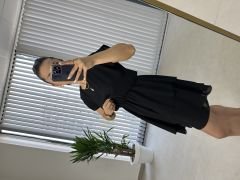 Bluz detaylı siyah şifon elbise