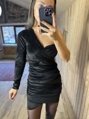 Mng tek kol siyah kadife