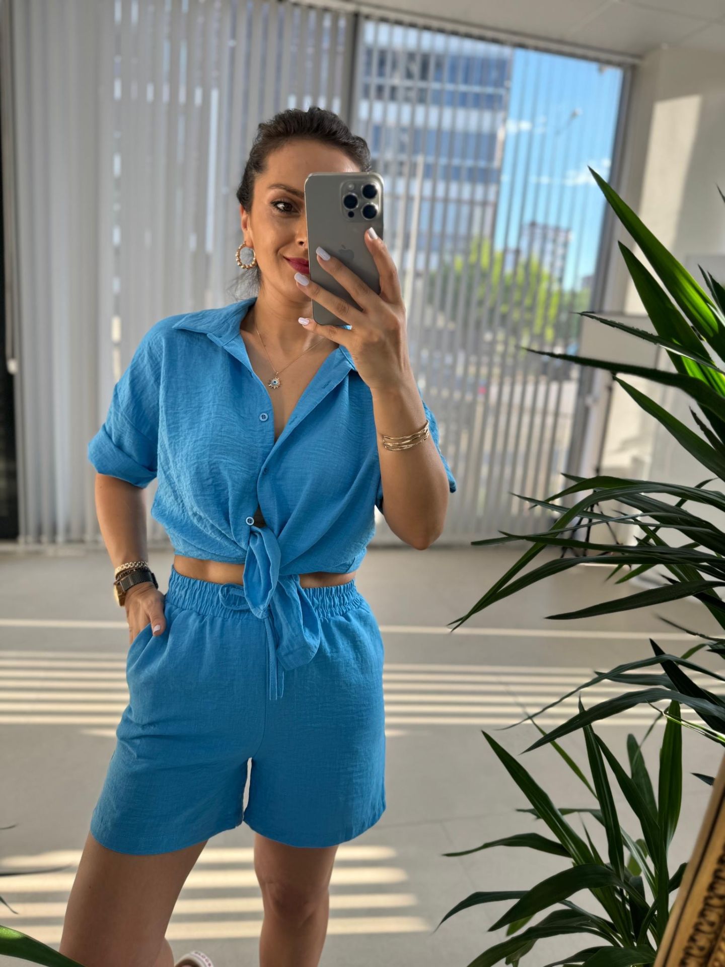 Zr Model Floş Keten Mavi Takım