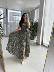 Cr 1033 Maksiboy Çıtır Desen Gömlek Elbise