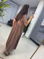 Dr 8350 Bohem Tensel Kahve Elbise