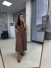 Dr 8350 Bohem Tensel Kahve Elbise