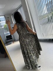 Cr 1033 Maksiboy Çıtır Desen Gömlek Elbise