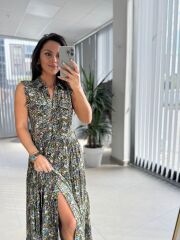 Cr 1033 Maksiboy Çıtır Desen Gömlek Elbise