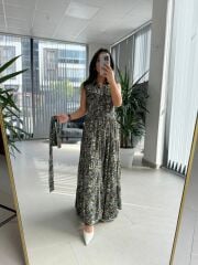 Cr 1033 Maksiboy Çıtır Desen Gömlek Elbise