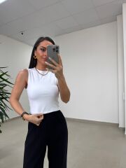 İv 24101 Beyaz Çift Katlı Bisiklet Yaka Atlet