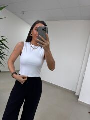 İv 24101 Beyaz Çift Katlı Bisiklet Yaka Atlet