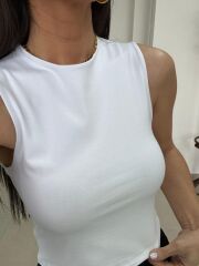 İv 24101 Beyaz Çift Katlı Bisiklet Yaka Atlet