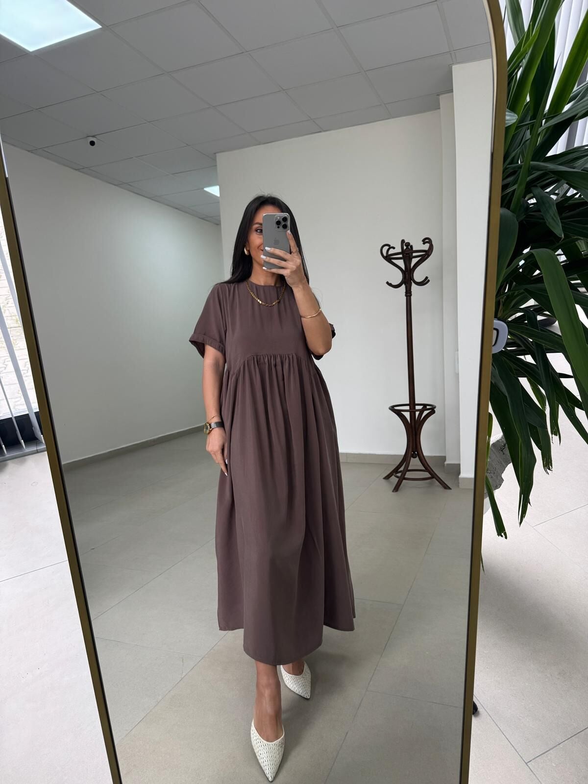 Dr 8350 Bohem Tensel Kahve Elbise