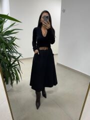 Bb 29929 Siyah Kemer Detaylı Etek