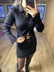 Orj marka merserize siyah crop hırka