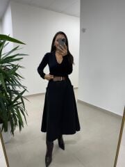 Bb 29929 Siyah Kemer Detaylı Etek