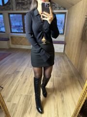 Orj marka merserize siyah crop hırka