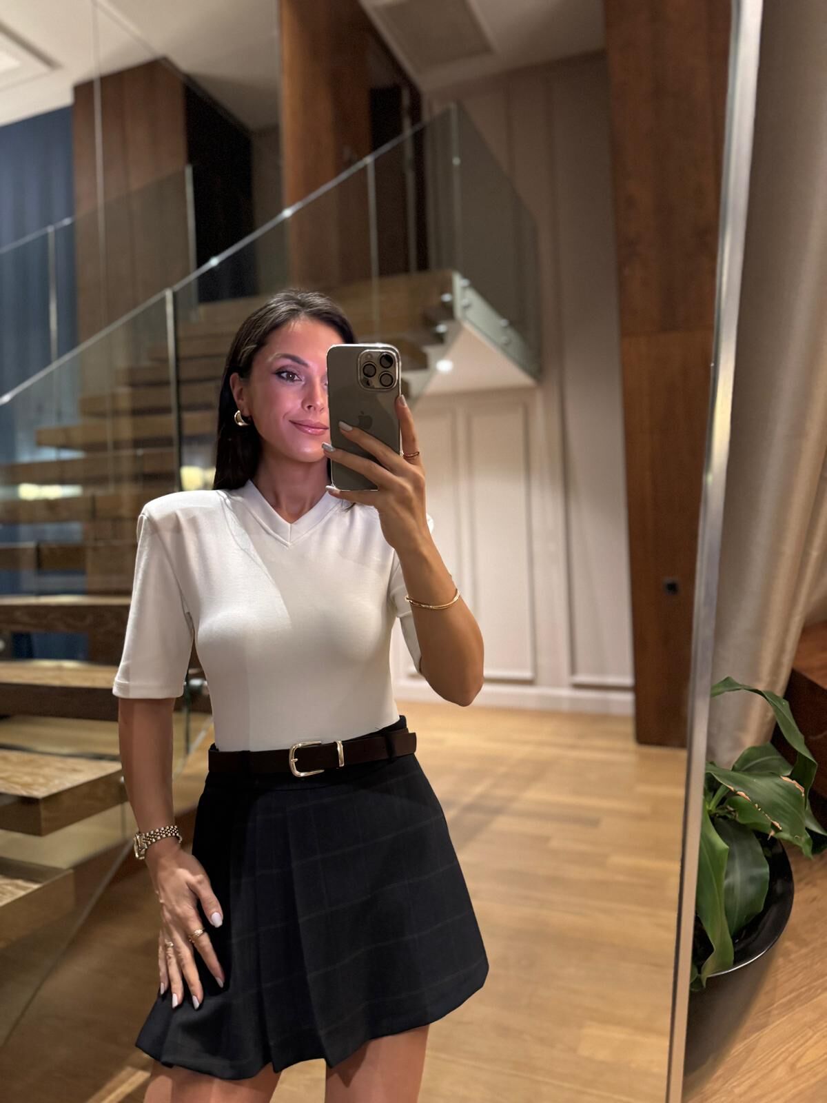 Km 4623 Vatkalı V Yaka Ekru Body Suit