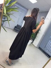 Dr 8350 Bohem Tensel Siyah Elbise