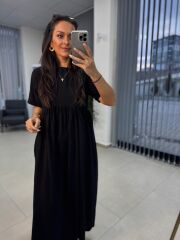 Dr 8350 Bohem Tensel Siyah Elbise