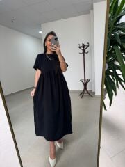 Dr 8350 Bohem Tensel Siyah Elbise