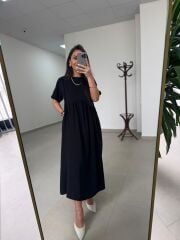 Dr 8350 Bohem Tensel Siyah Elbise