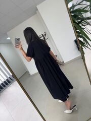 Dr 8350 Bohem Tensel Siyah Elbise