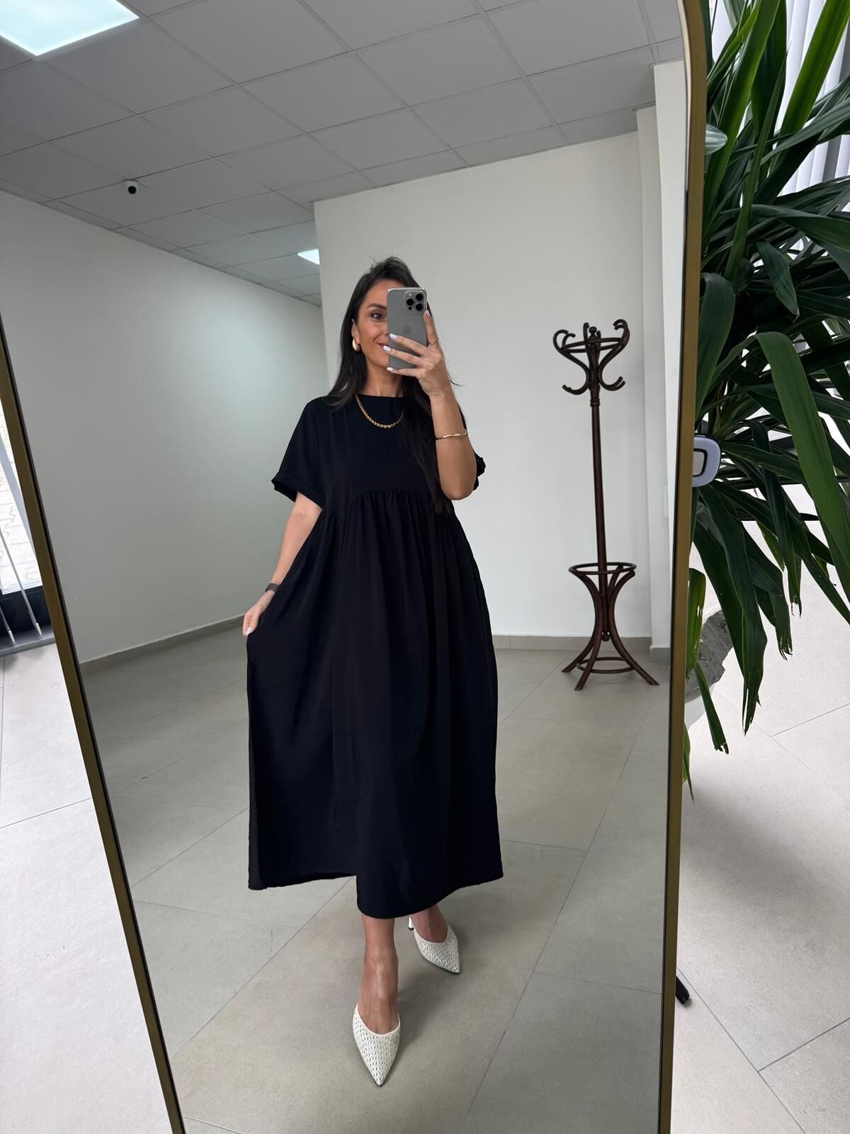 Dr 8350 Bohem Tensel Siyah Elbise