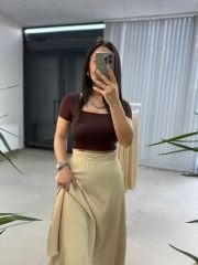 Orj.Marka Kare Yaka Acı Kahve Crop