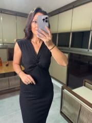 My 3362 Simli Düğüm Detaylı Siyah Elbise